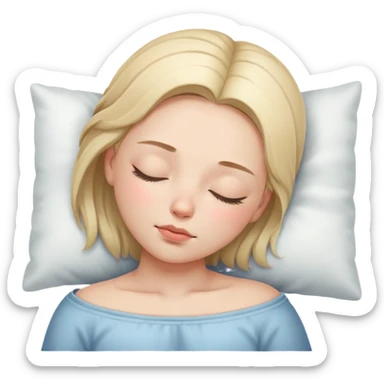 sleeping girl with closed eyes peaceful expression sticker