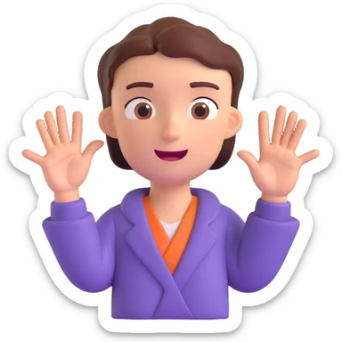 emoji of a character with hands spread out and a nonchalant facial expression expressing 'Nah' sticker