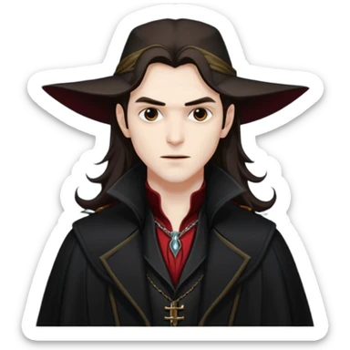 Vampire Hunter D with dark brown long hair sticker
