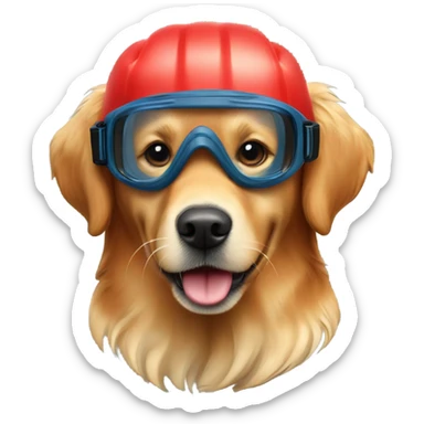 Red coat golden retriever Olympic swimmer sticker