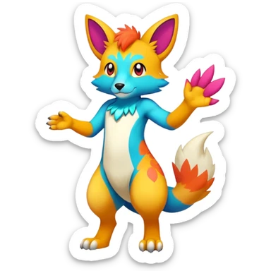 colorful anthro fursona Fakemon sticker