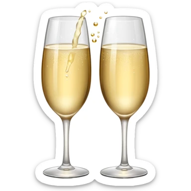 Champagne glasses clinking together sticker