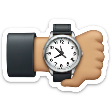 pointing to wristwatch sticker