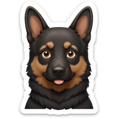 mostly black german shepherd wanting belly rub sticker