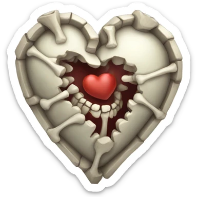 Skeleton heart sticker