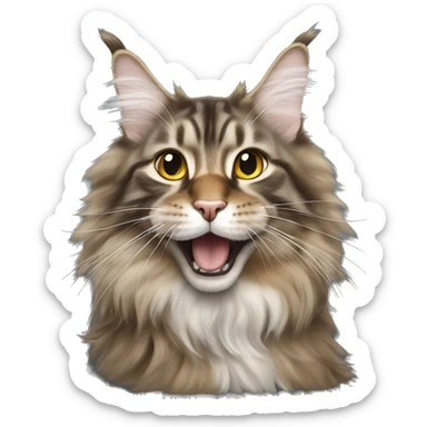 Flying maine coon sticker