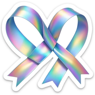 Holographic ribbon  sticker