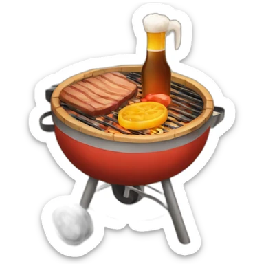 A bbq with à beer sticker