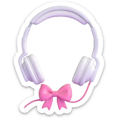 white headphones with pink bows sticker