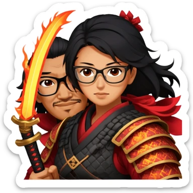 Fire-Wielding Samurai sticker