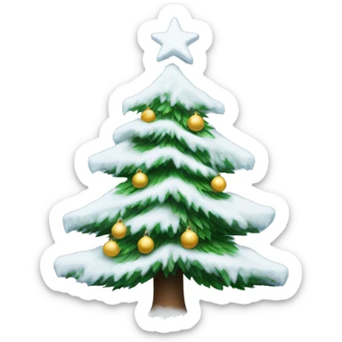 Snowy Christmas tree sticker