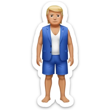 full body Trump standing in beach outfit sticker