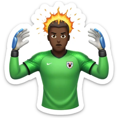 explosion of the football goalkeeper's head sticker