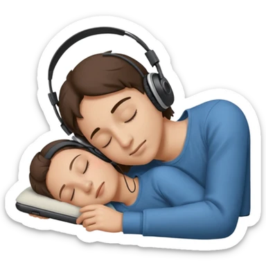 sleep and listening 🎧 sticker