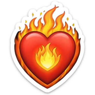 I want the emoji to be the heart on fire but make the heart black sticker