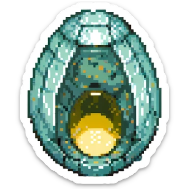 cranial, eye, MRI, SCAN, egg, embryonic, inside of glass egg, dark creature, eerie, otherworldly, crystal embryo, tiny embryo. fetoid shape sticker