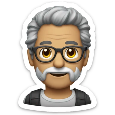 Homme calvitie cheveux gris lunettes sticker