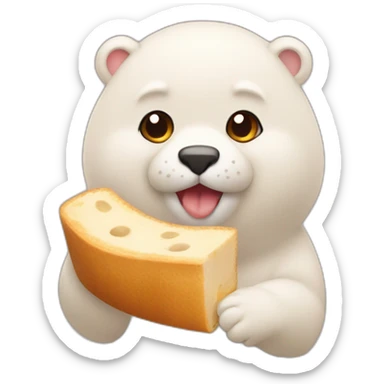 Chou à la creme en train de se faire manger par loutre sticker