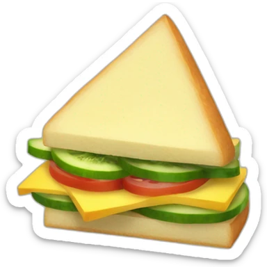 mini sandwich de atún en triangulo, arriba son laminas de pepino sticker