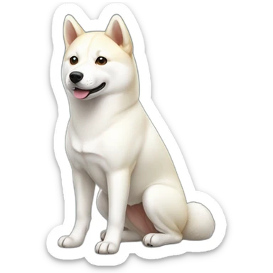 white shiba inu full body sticker