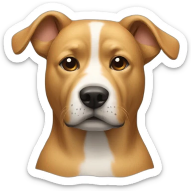 a dog body with a human head on it sticker