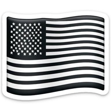 Two colored flag, white on top and black on bottom. Right in the middle. sticker