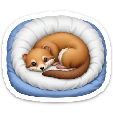 Belette endormie dans un lit sticker
