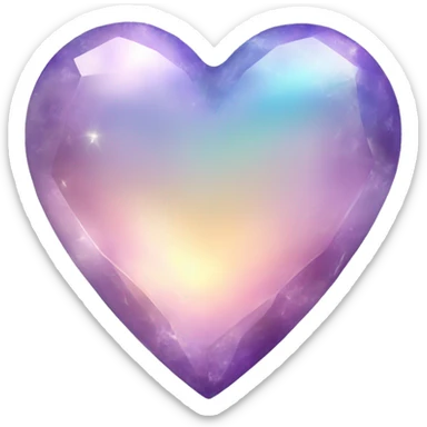 Opalescent gemstone heart sticker