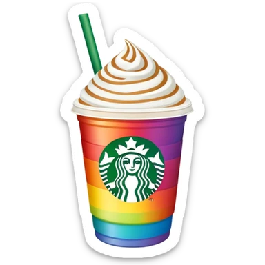Rainbow starbucks drink sticker