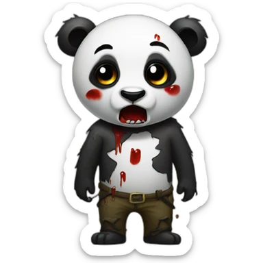 Panda as a zombie sticker