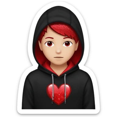 red glitter hacker sticker