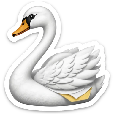 swan made with towel sticker