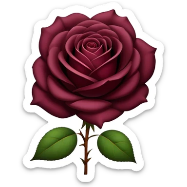 dark burgundy rose realistic sticker