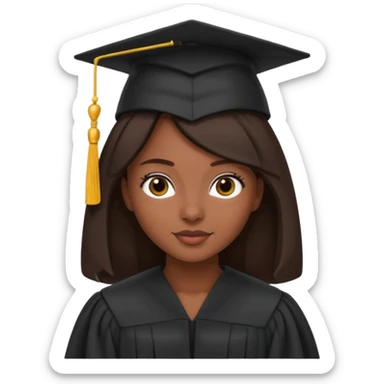 dark Brunette with graduation sticker