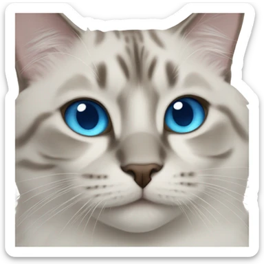 blue eyed cat indoors sticker