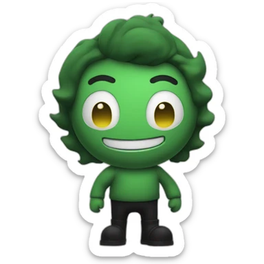 green colored version of bendy from bendy and the ink machine sticker