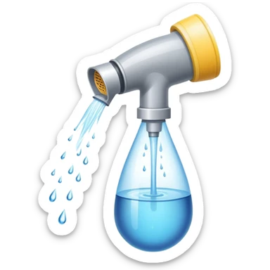 a water sprayer sprays water sticker