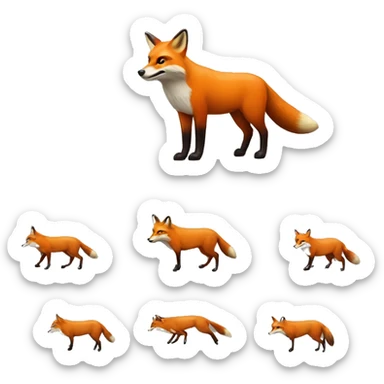 red fox on bull market sticker
