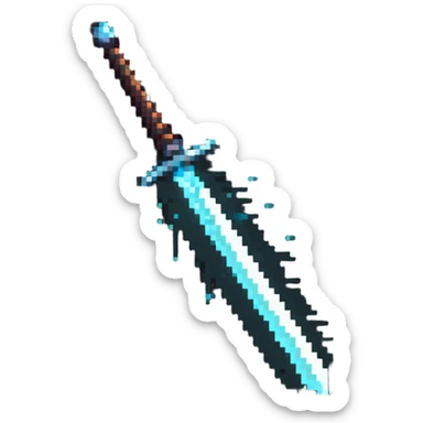 magical glowing sword with energy blade sticker