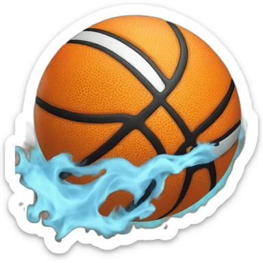 basketball on fire sticker