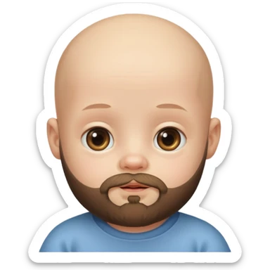 bearded bald baby sticker