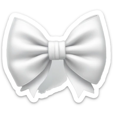 White bow on white bow sticker