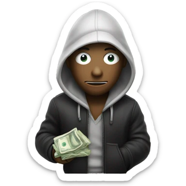 Robber emoji with a bag of money  sticker
