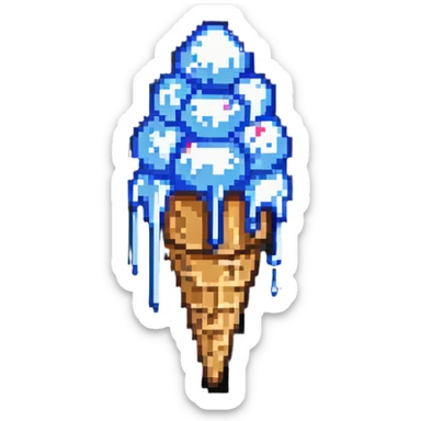 ice cream cone dripping sticker