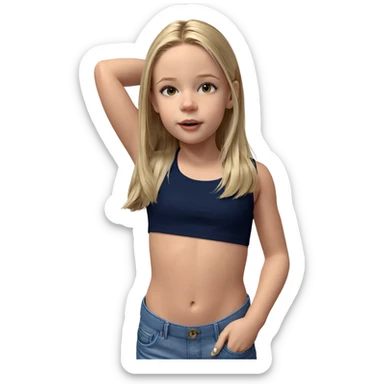 blonde girl in denim style sticker