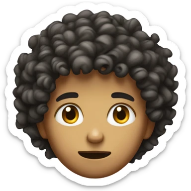Curly haired kid mad sticker