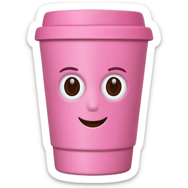 pink reusable coffee cup with no face sticker