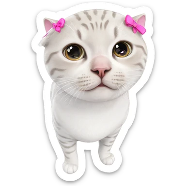 cat with pink bow sticker