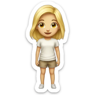 cute girl blond thin sticker
