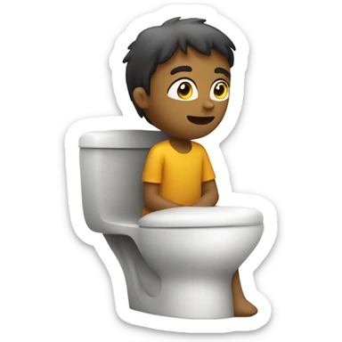 Person on toilet sticker